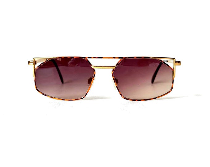 Vintage Cazal 751 Sunglasses New Old Stock Gold Leopard Made in Germany 1990s