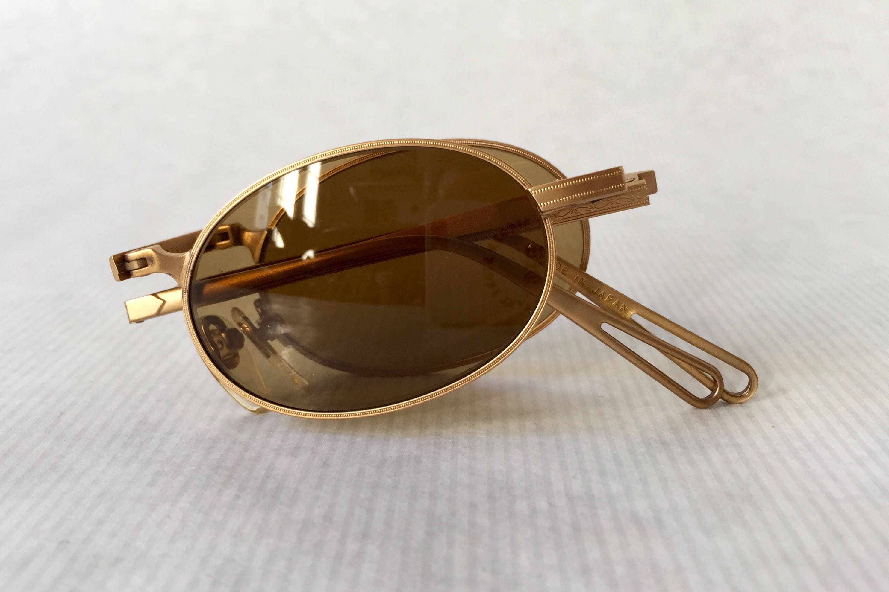Matsuda 10609 18k Gold Folding Vintage Sunglasses New Old Stock Made In Japan