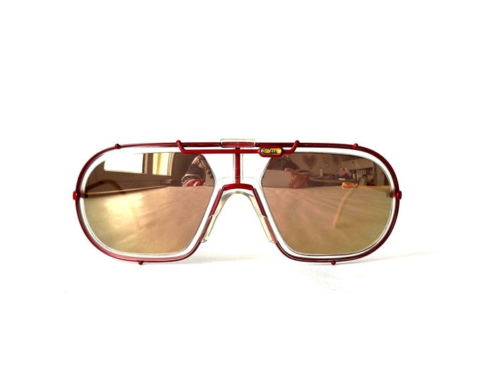 Vintage Cazal 903 Sunglasses: Red Mirrored Lens including RX Insert, West Germany, 1980s