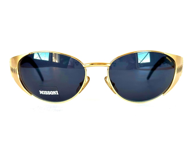 Vintage Missoni Sunglasses M436: Gold Wrap Frame, 1990s Italian Design