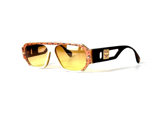 Vintage MCM G8 Sunglasses Genuine Buffalo Horn Including MCM Cognac Visetos Leather Case Made in West Germany in the 1980s