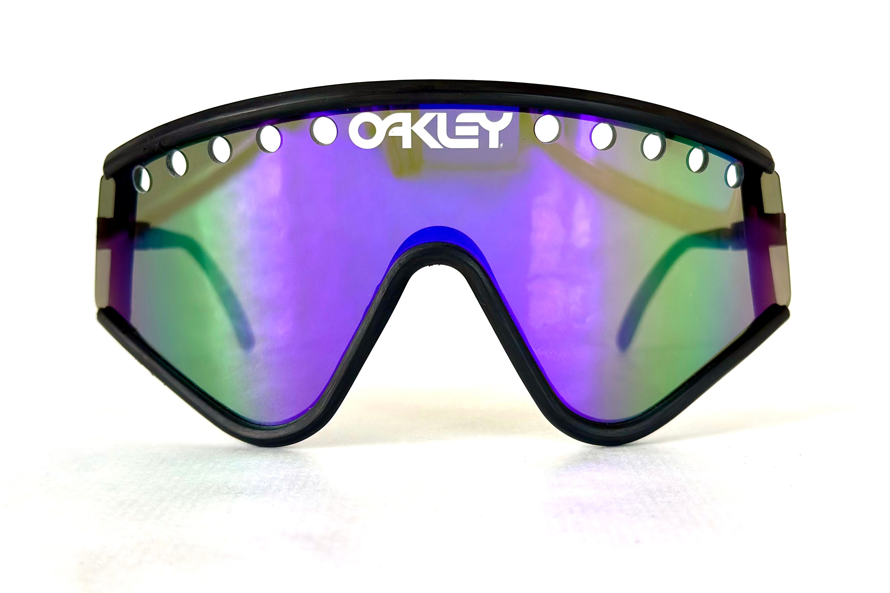 Vintage 1988 Oakley Factory Pilot Eyeshade Sunglasses Full Set Including Vented Violet Iridium