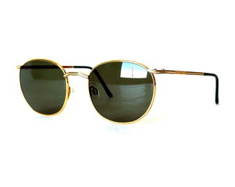 Vintage Loewe Dione Sunglasses: 24k Gold Plated, Made in Italy