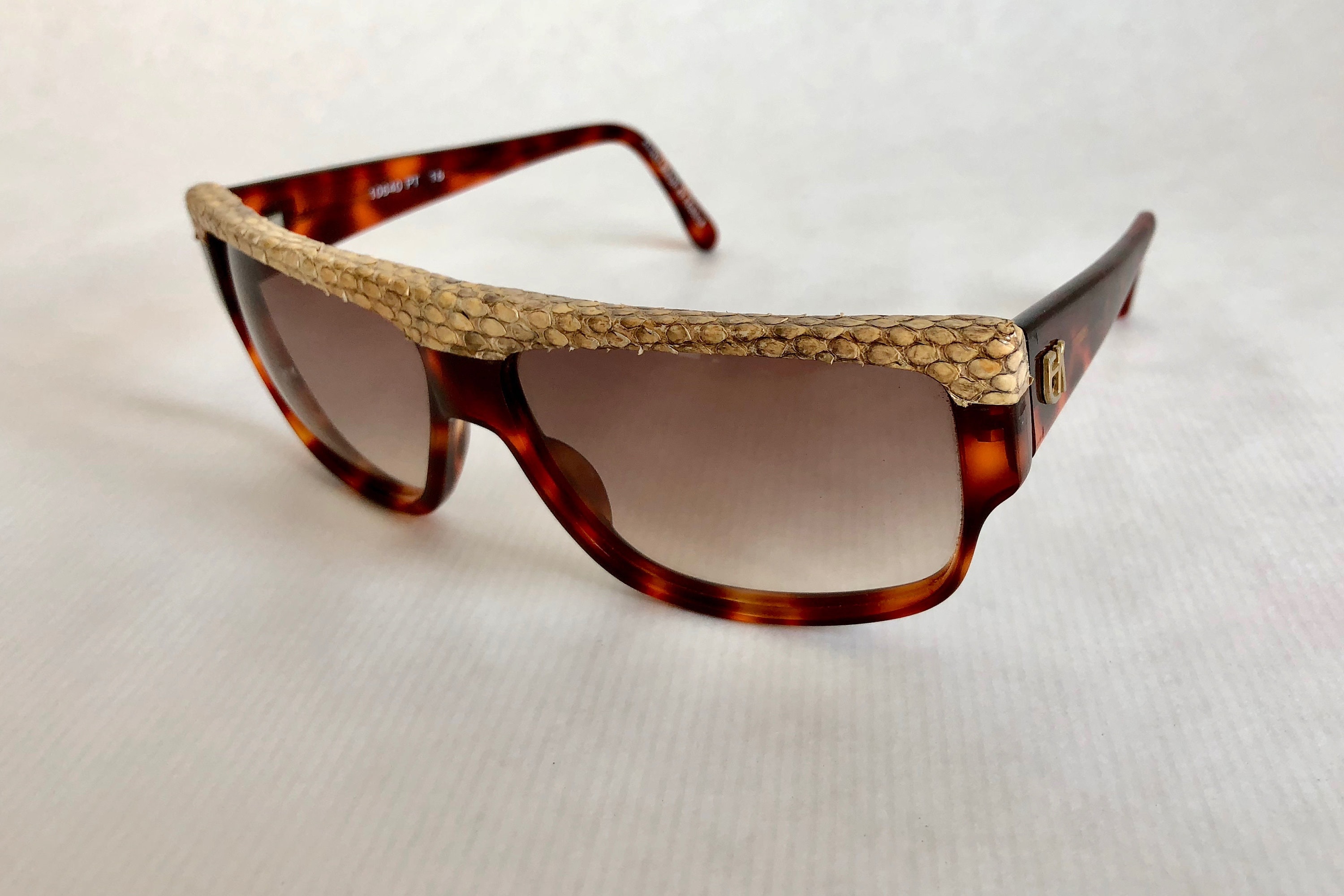 Emmanuelle Khanh 10640 PT 18 Python Skin Vintage Sunglasses Made in