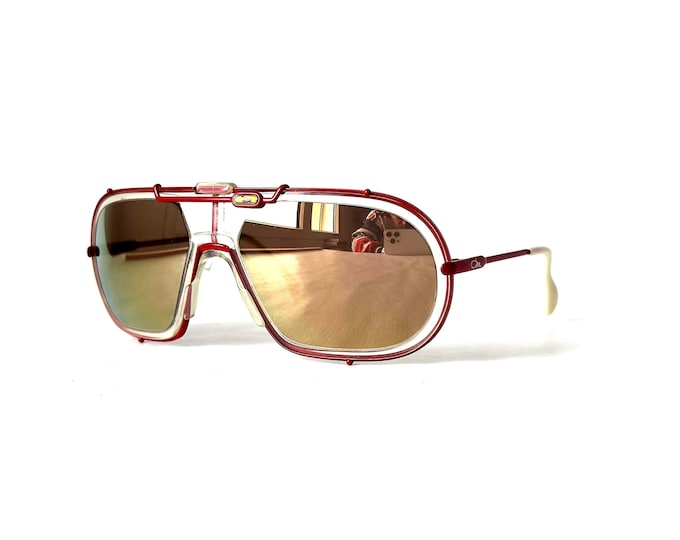 Vintage Cazal 903 Sunglasses: Red Mirrored Lens, West Germany, 1980s