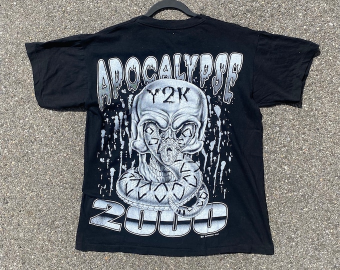 Vintage 1990er Jahre Millenium Y2K Apocalypse 2000 T-Shirt Single Stitch Caribbean Dream Größe L