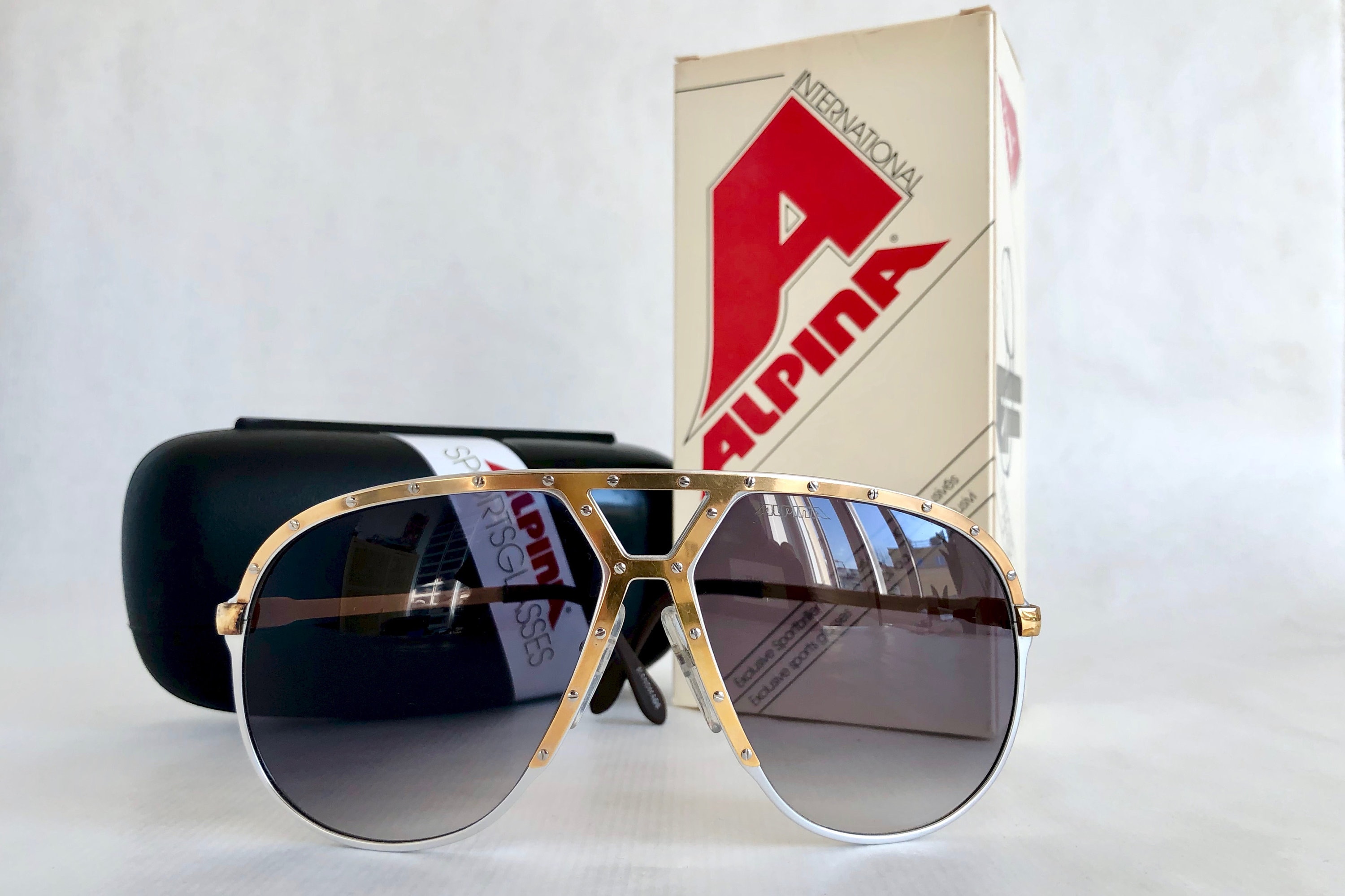Alpina M1 Silver 24K Gold Vintage Sunglasses Made in West