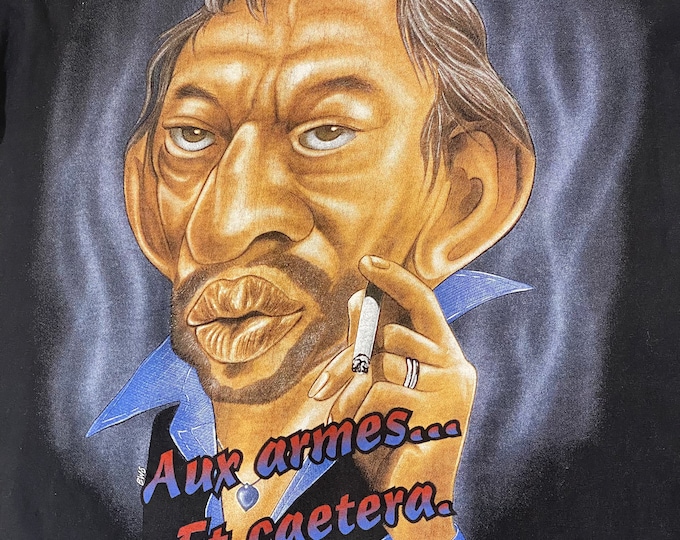 Vintage Serge Gainsbourg Aux Armes Et Caetera T-Shirt Made in France in 1992 Size M