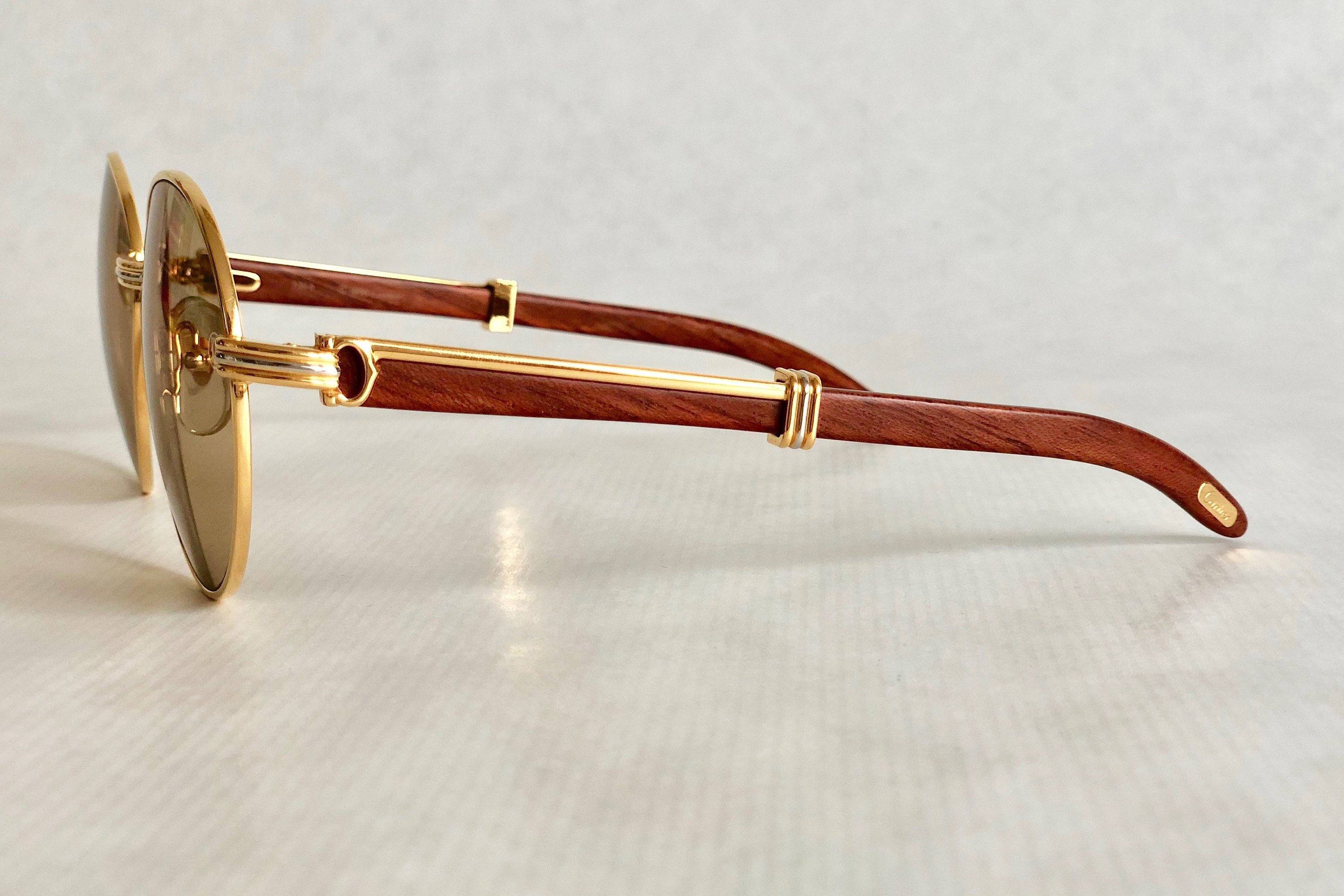 vintage cartier glasses wood