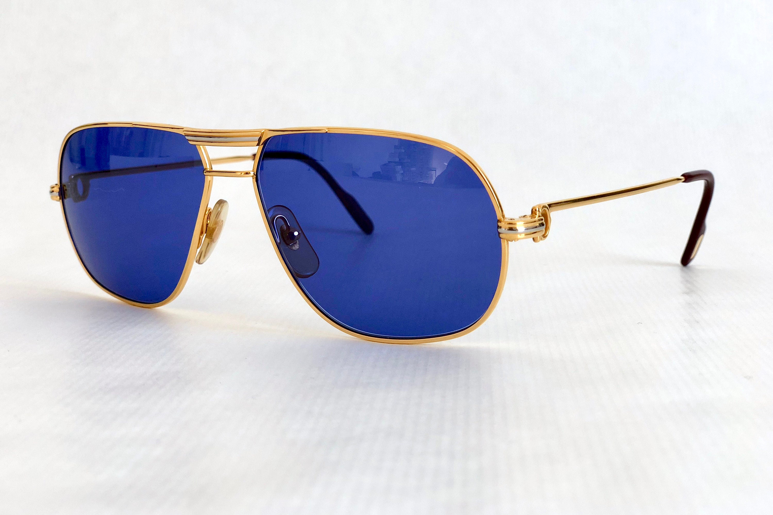 Cartier Tank First Edition 1988 Vintage Sunglasses 18k Gold Plated