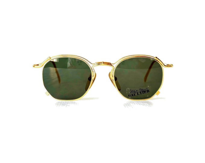 Vintage Jean Paul Gaultier 22k Gold Plated Sunglasses 55-2171 New Old Stock