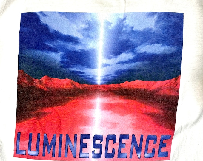 Vintage 1995 Vox Lumania Luminescence Tee Single Stitch Oneita Trance Techno Euro House Rave Size XL Made in USA
