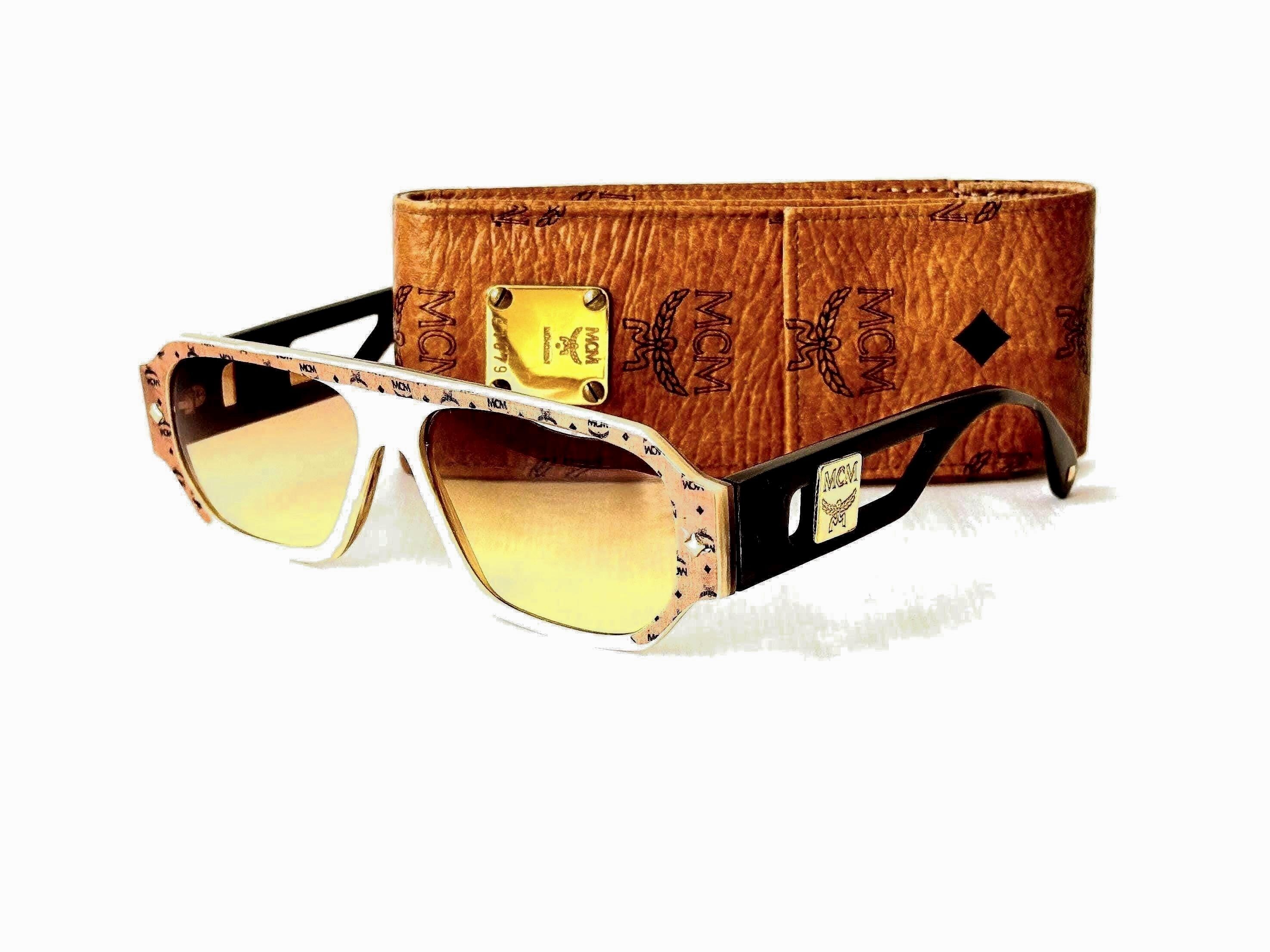 MCM Authentic Sunglasses Case Visetos Cognac. Amazon.com: MCM Cat Eye Sunglasses MCM704SL 003 Black/Cognac  main image 4