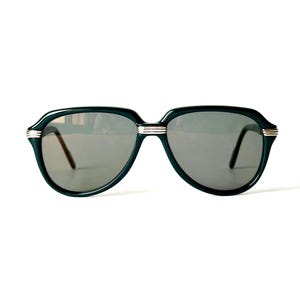 Occhiali da sole vintage Cartier Vitesse, edizione verde platino, nuovi di zecca, con custodia, realizzati in Francia nel 1992