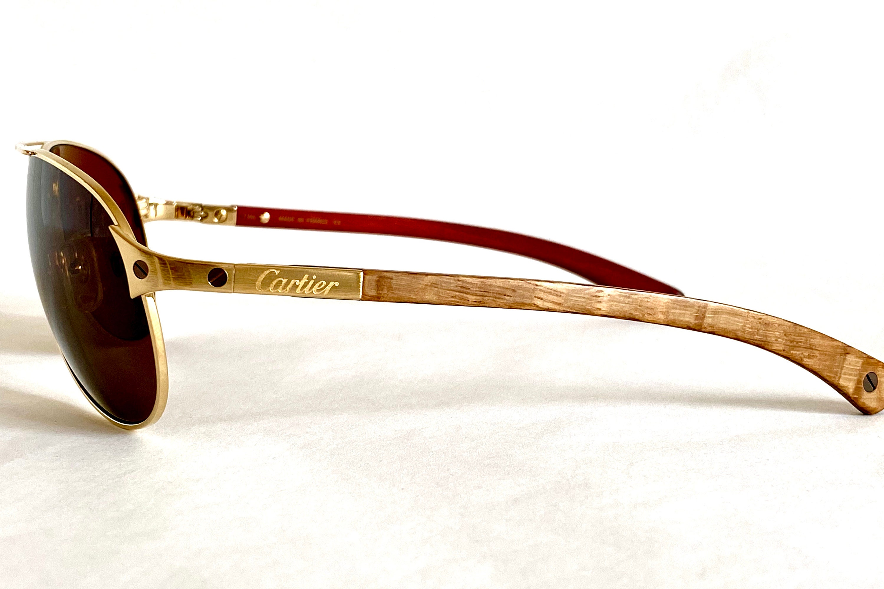Cartier santos dumont sunglasses wood hotsell