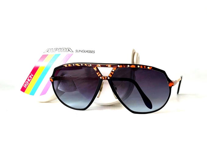 Vintage Alpina M1/8 Sunglasses 24K Gold Including Alpina Case Made in West Germany in the 1980s