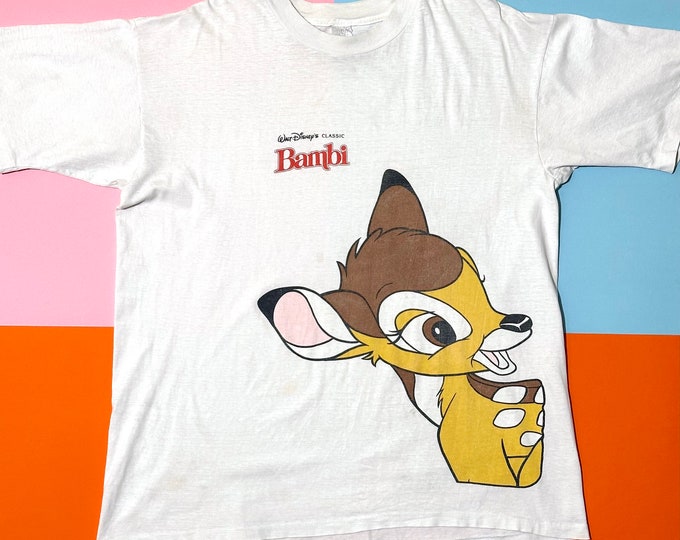 Vintage Disney Bambi T-Shirt Single Stitch Made in USA in the 1980s XL