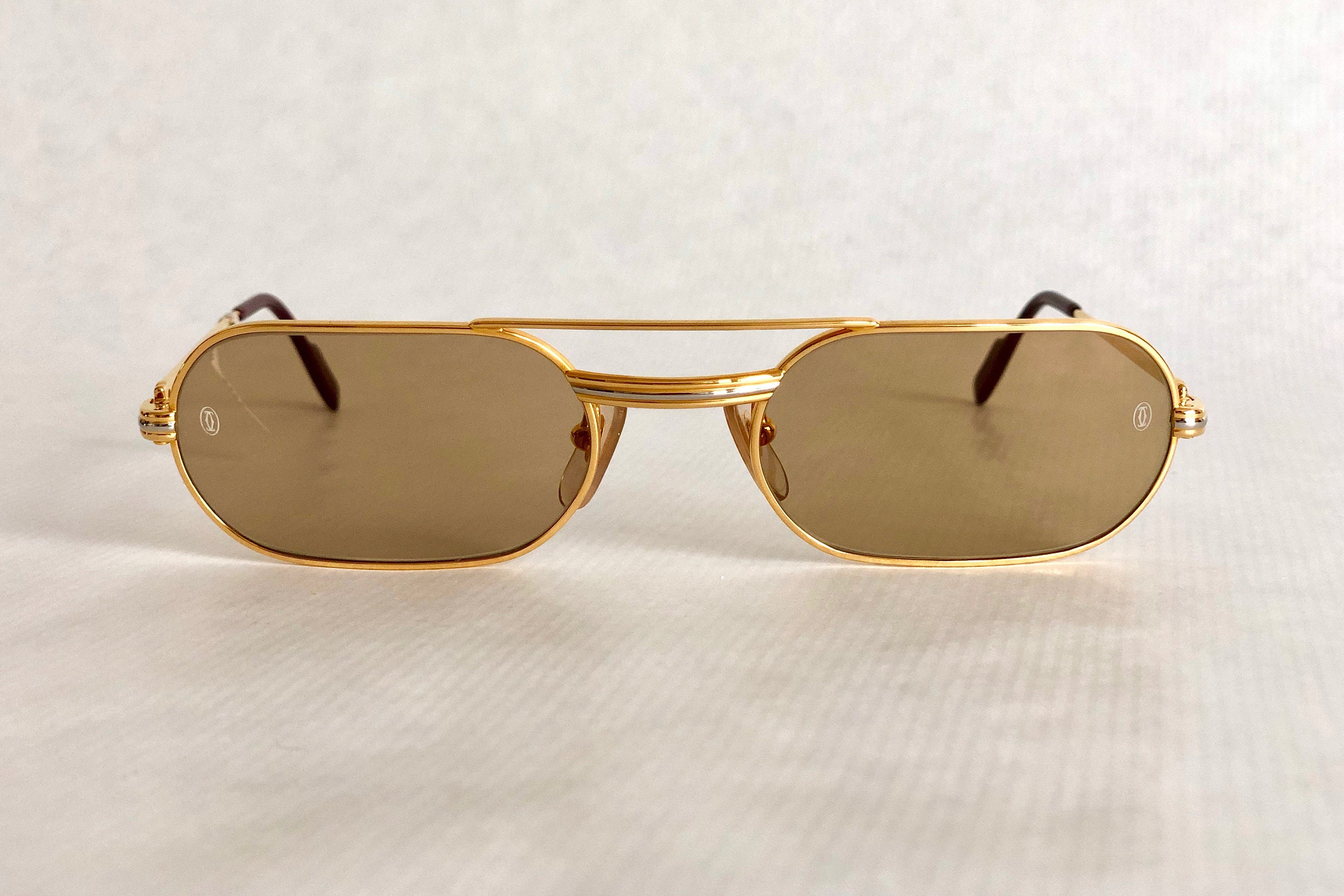 Cartier Must Louis Cartier 22k Gold Vintage Sunglasses Full Set New Old ...