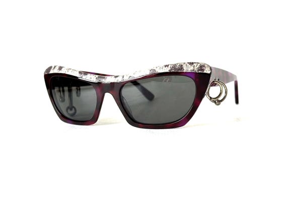 Vintage Acne Studios Sunglasses with Earrings and Snake Skin Made in France in 2004