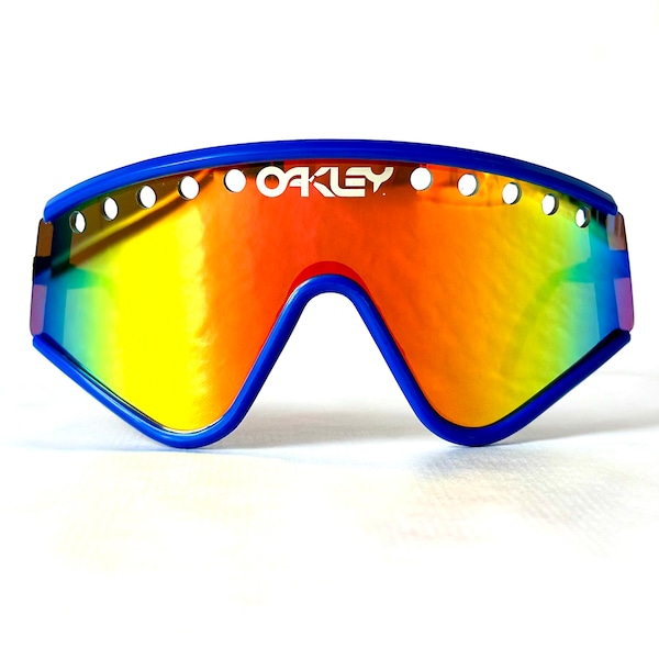 Occhiali da sole vintage Oakley Factory Pilot Eyeshade del 1988, set completo con fuoco ventilato Iridium e lenti grigie, nuovo vecchio stock