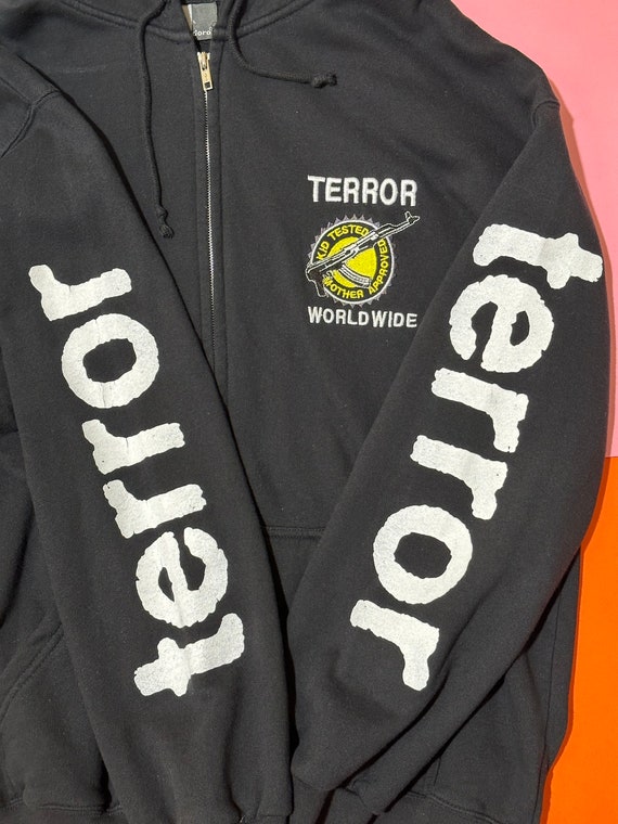 Vintage Terror Worldwide Zip Hoodie Kid Tested Mother