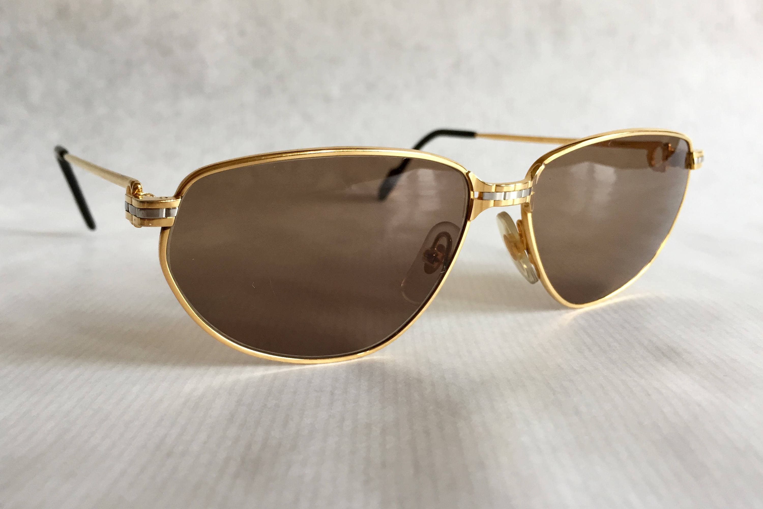 Cartier Panthère Windsor Vintage Sunglasses 18kt Gold Plated including ...