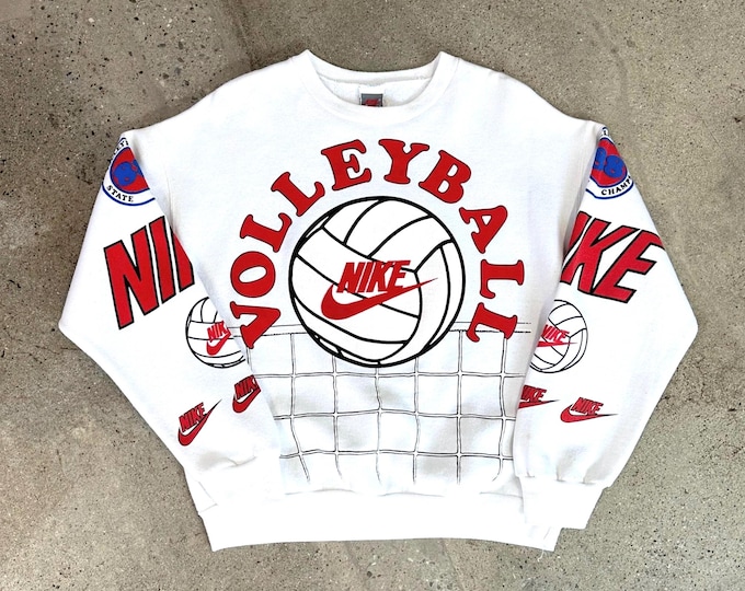 Vintage Nike Volleyball Sweatshirt Allstar Team Size L Made in USA in 1987