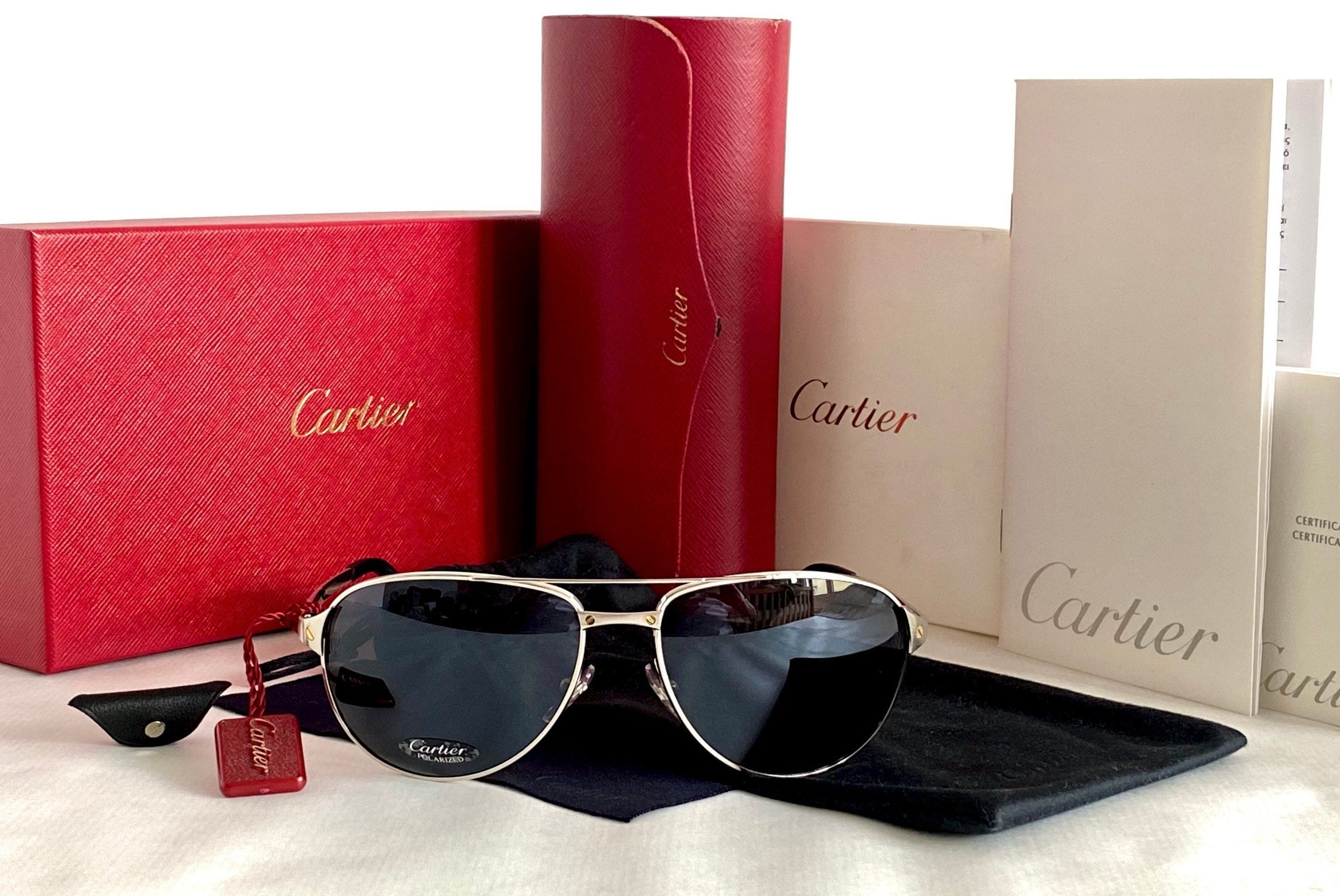 Cartier Edition Santos-Dumont Vintage Sunglasses \u2013 Full Set \u2013 New Old Stock