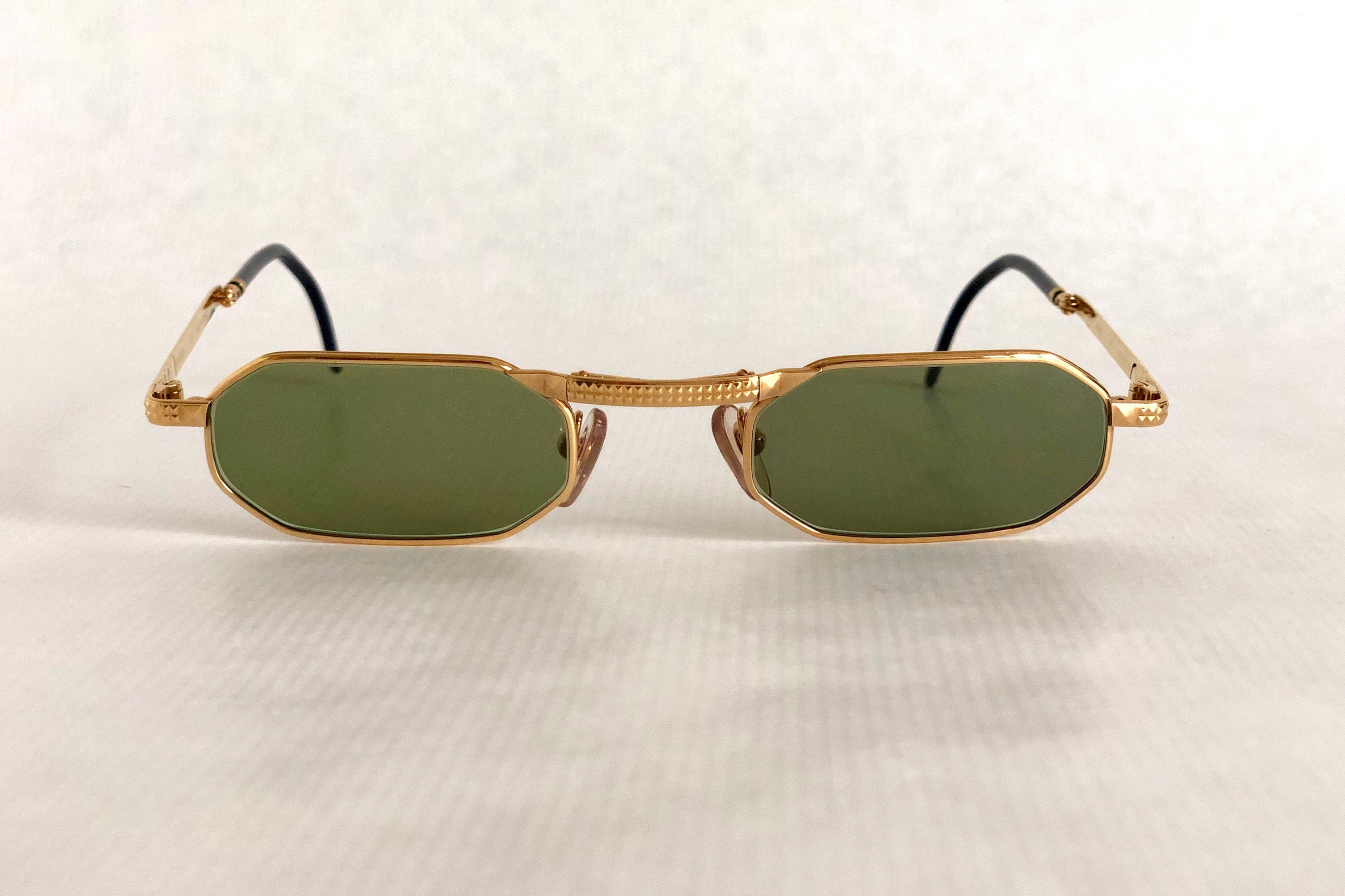 Boucheron 62810 Folding 24K Gold Plated Vintage Sunglasses