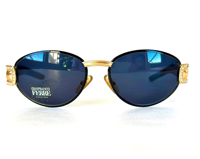 Vintage Gianfranco Ferre GFF 324 STRASS Sunglasses New Old Stock Made in Italy in the 1980s