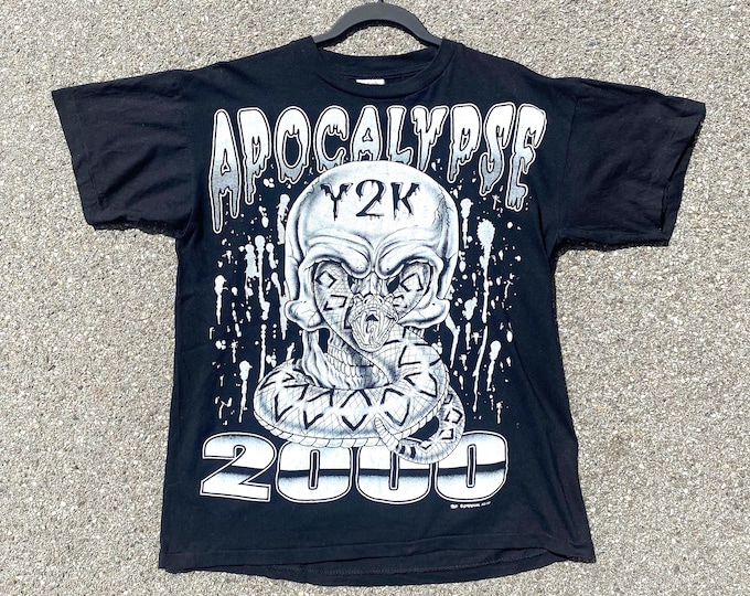 Vintage Millenium Apocalypse 2000 T Shirt Single Stitch Caribbean Dream L