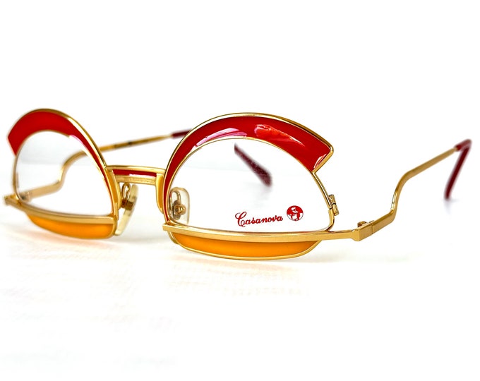 Vintage Casanova Arché 5 Sunglasses 24k Gold Plated New Old Stock Limited Edition 153/500 Made in Italy in the 1980s