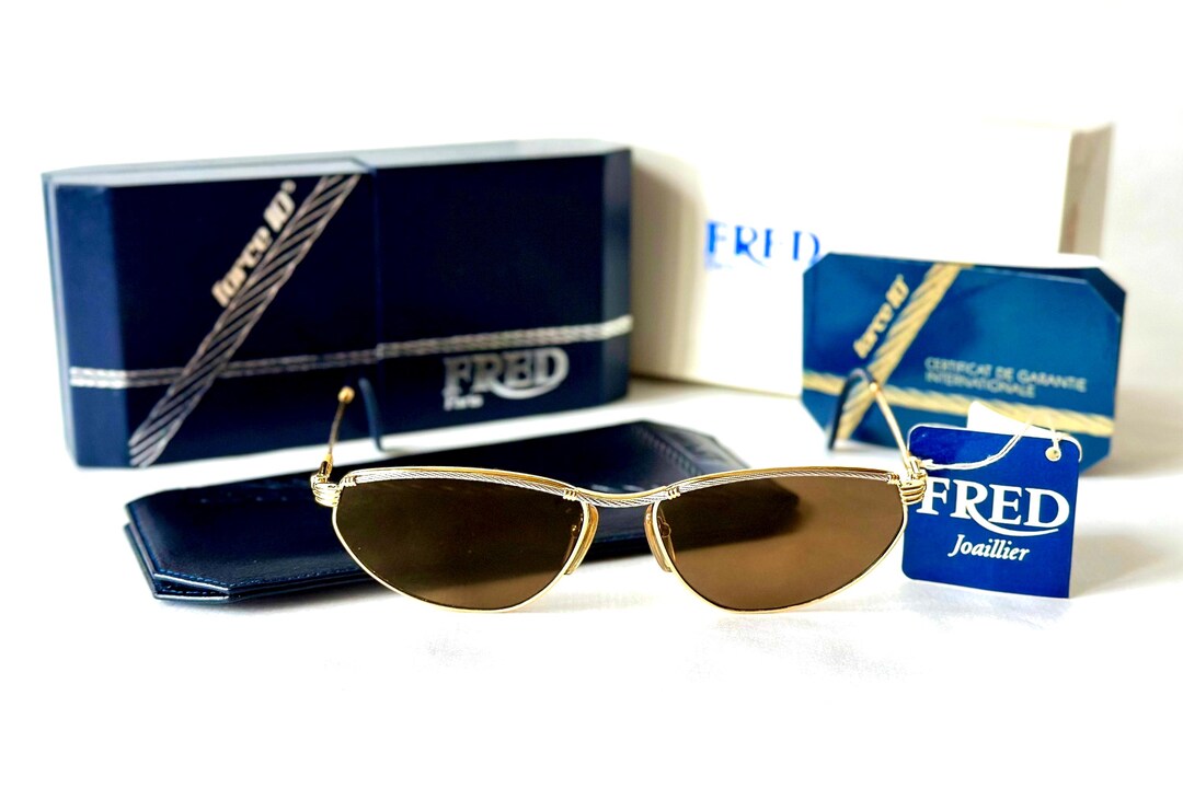 Authentic FRED ALIZE Unisex Sunglasses. Vintage Fred Force 10 Sunglasses, Alizé 18k Gold Plated  main image 4