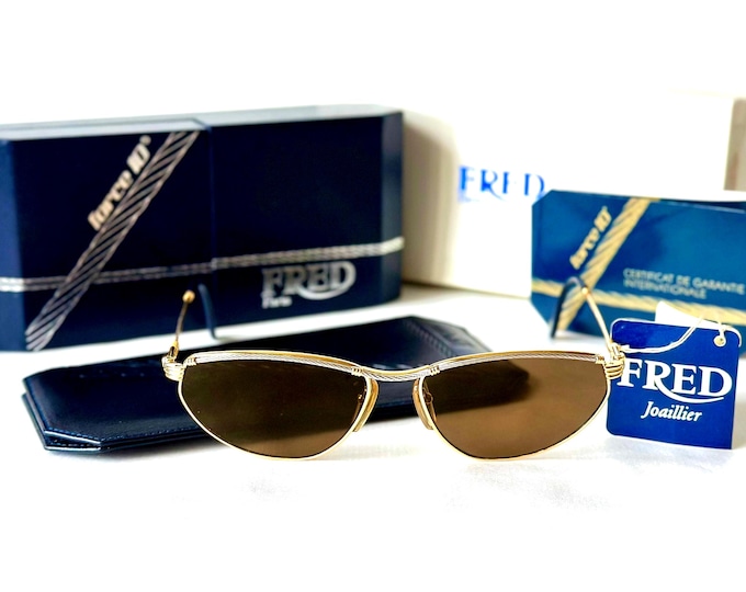 Vintage Fred Force 10 Sunglasses, Alizé 18k Gold Plated, Made in France