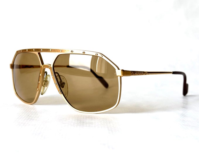 Vintage Alpina M6 Sunglasses New Old Stock 24k Gold Plated Made in West Germany in the 1980s