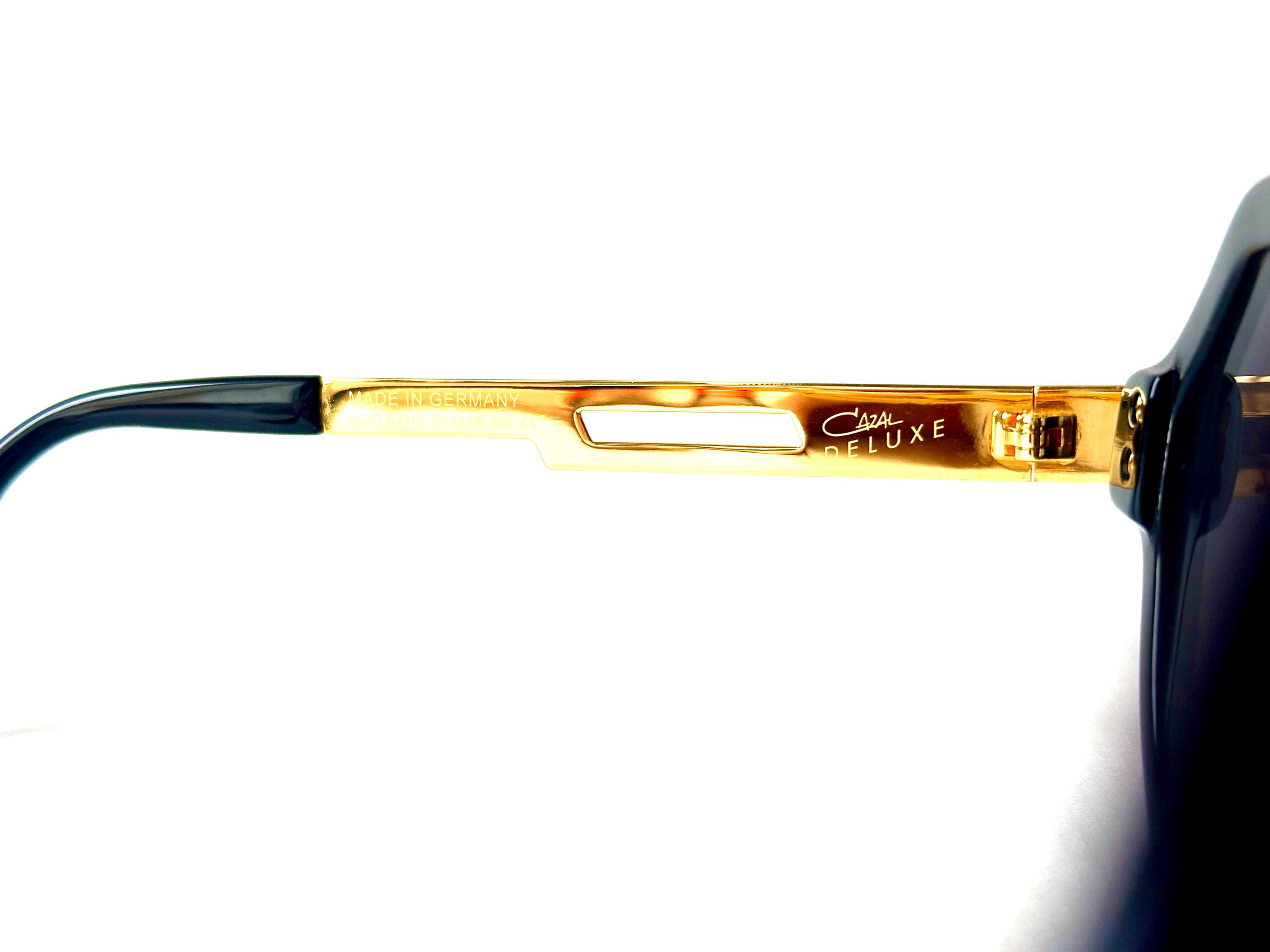 Cazal 634 Deluxe Sunglasses 24k Gold New Old Stock Full Set Cazal 634 Deluxe Sunglasses 24k Gold New Old Stock Full Set