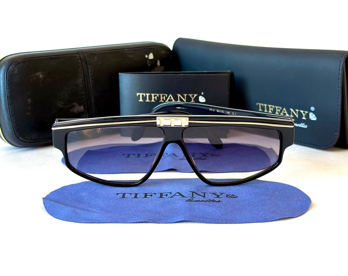 Vintage Tiffany TP4 Sunglasses 23K Gold Plated New Old Stock Full Set Made in Italy in 1989