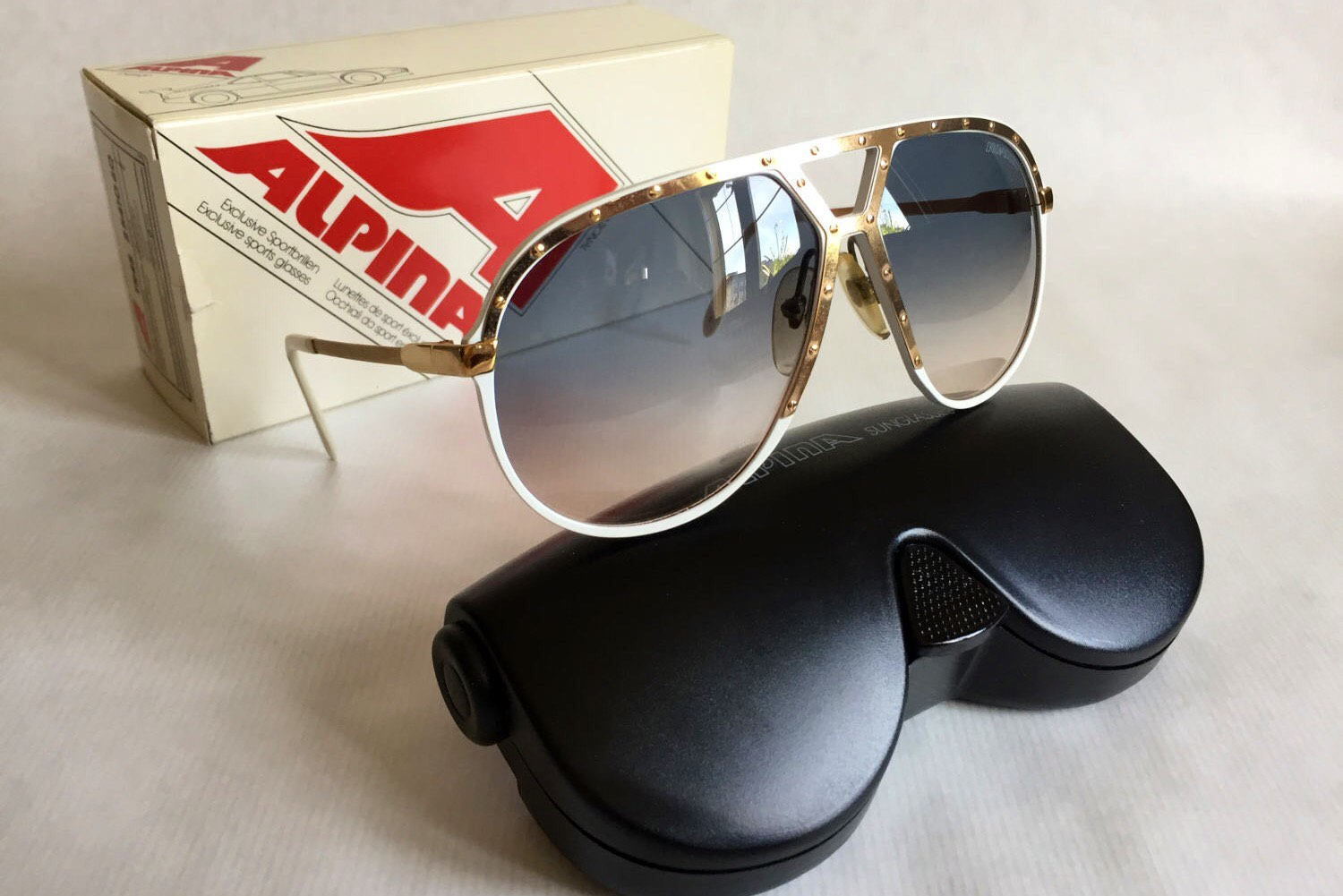 Alpina M1 Vintage Sunglasses 24K Gold West Germany New Old Stock