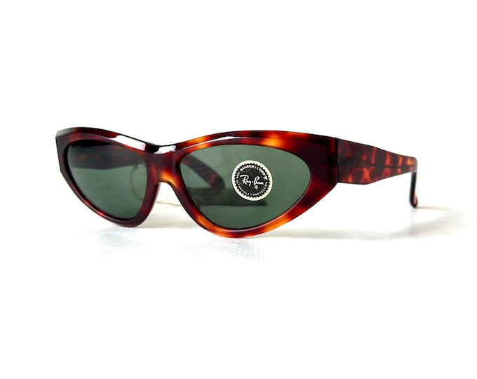Vintage Ray-Ban by Bausch & Lomb Onyx Sunglasses New Old Stock Including Case Made in France by Mikli in the 1980s