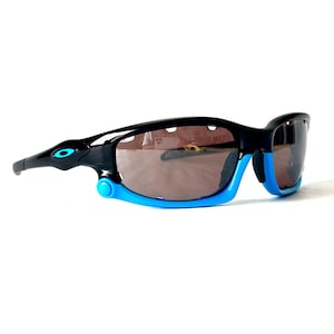 Vintage Oakley Split Jacket Sunglasses: Black Iridium & Yellow Lenses, Full Set