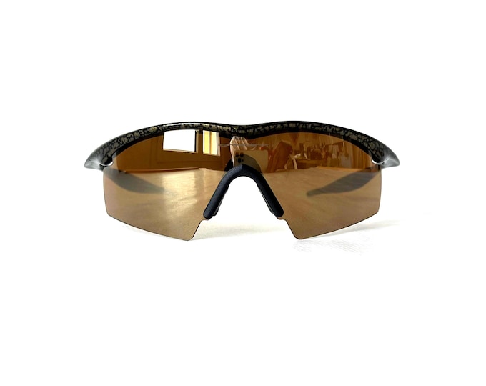 Vintage Oakley M Frame Sunglasses Full Set Gold Mine Frame Gold Iridium Strike Lens New Old Stock Made in USA in 1996