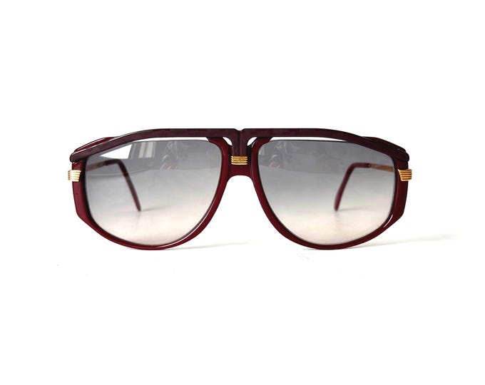 Vintage Avus 408 Sunglasses: Burgundy Acetate, Gold Accents, 1980s West Germany