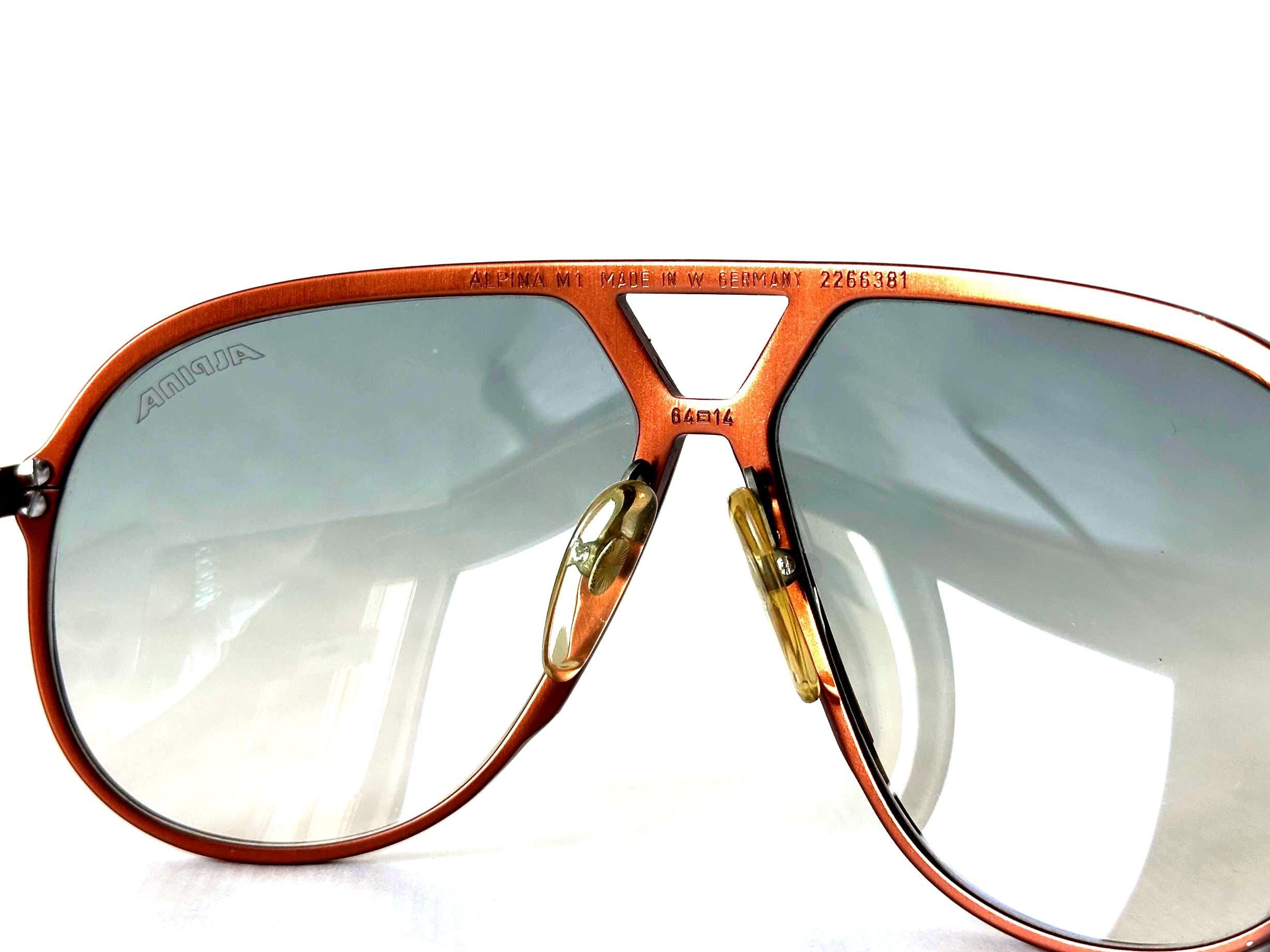 ヴィンテージ アルピナ M1 サングラス ブロンズシルバー 24K GP 1980