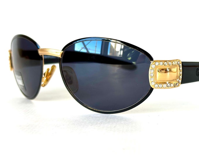 Vintage Gianfranco Ferre GFF 324 STRASS Sonnenbrille New Old Stock Made in Italy in den 1980er Jahren