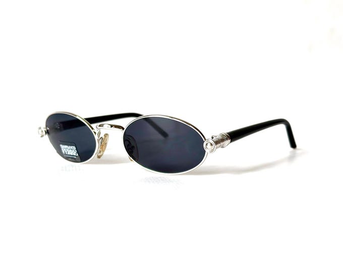 Vintage Gianfranco Ferre Sunglasses: Silver Metal, Zirconia Detail, 1980s Italian