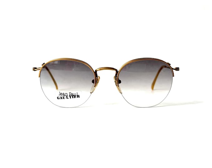 Vintage Jean Paul Gaultier Sonnenbrille: 55-1172 Matter Kupferrahmen, Braune Verlaufslinse