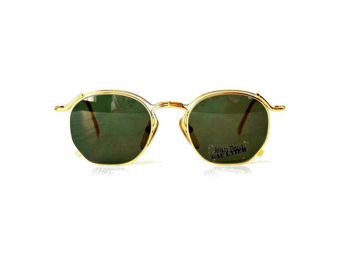 Vintage Jean Paul Gaultier 22k Gold Plated Sunglasses 55-2171 New Old Stock