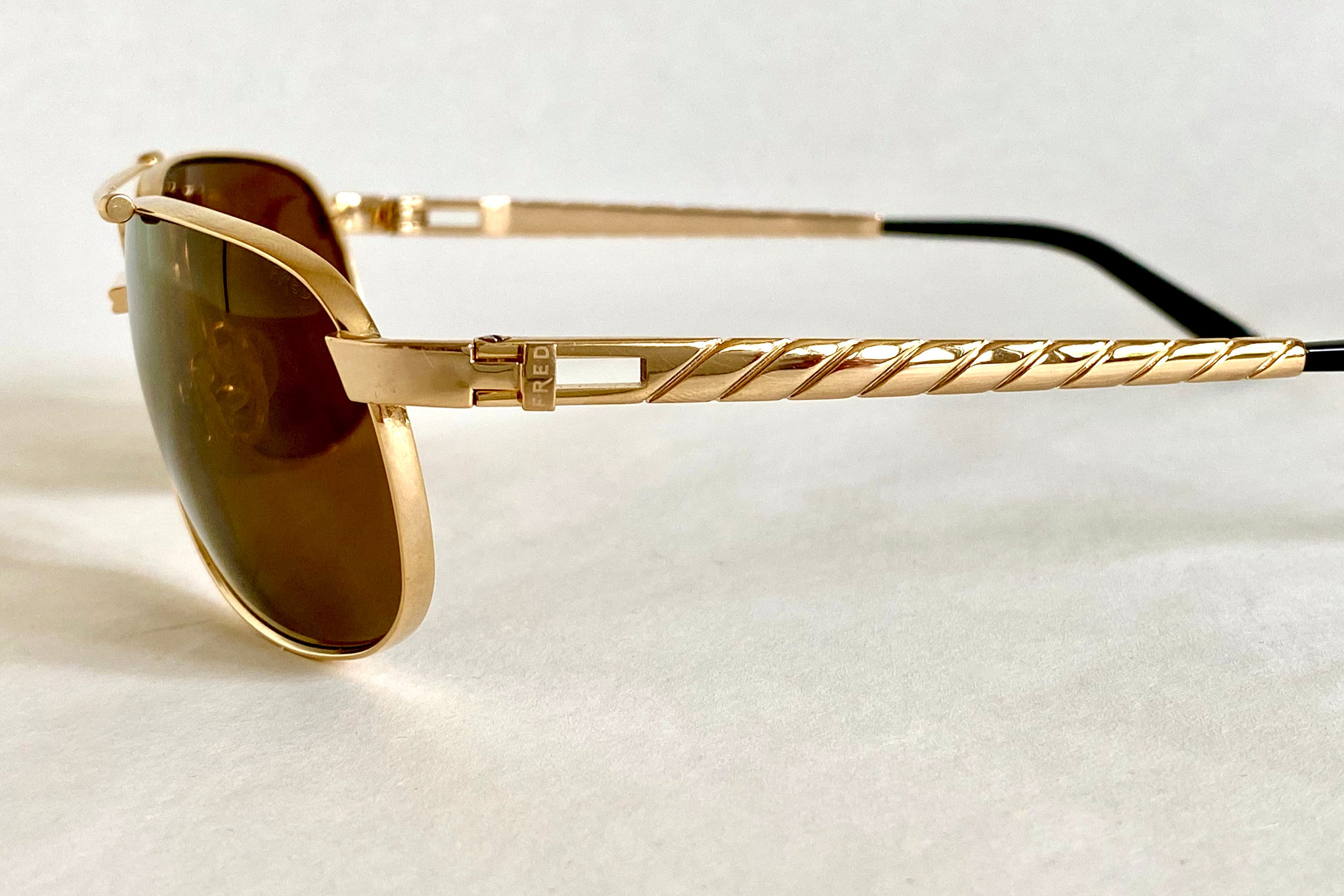 Fred Limited Edition 20th Anniversary 22k Gold Vintage Sunglasses