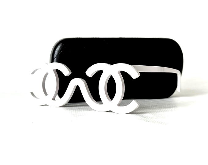 Vintage CHANEL Monogram Runway Sample Glasses New Old Stock Made in Italy Fall Winter 1994