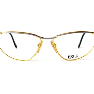 Gafas de sol vintage Fred Force 10 Alizé oro amarillo 18k conjunto completo nuevas de antiguo stock, fabricadas en Francia en 1989